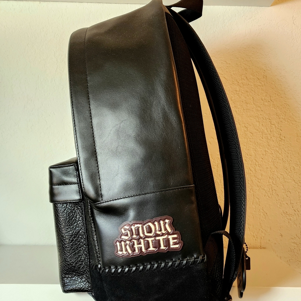 COACH Disney Dark Fairytale Black Leather Men's Backpack - Picture 5 of 9